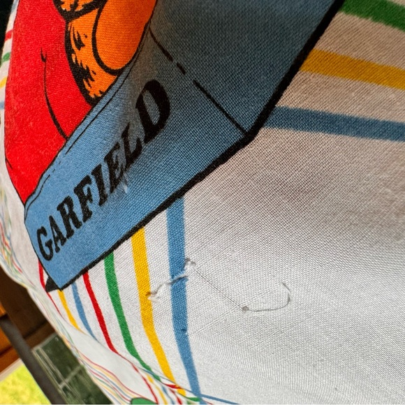 Vintage Garfield Cat 1978 Twin Flat And Fitted Sheet and 1 Pillow Case set - Picture 7 of 16